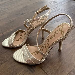 Sam Edelman Alisandra gold metallic heels
